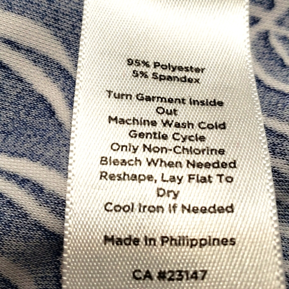 Talbots Floral Dark Blue and White Sleevsless Maxi Dress. Size Petite P - Picture 8 of 11